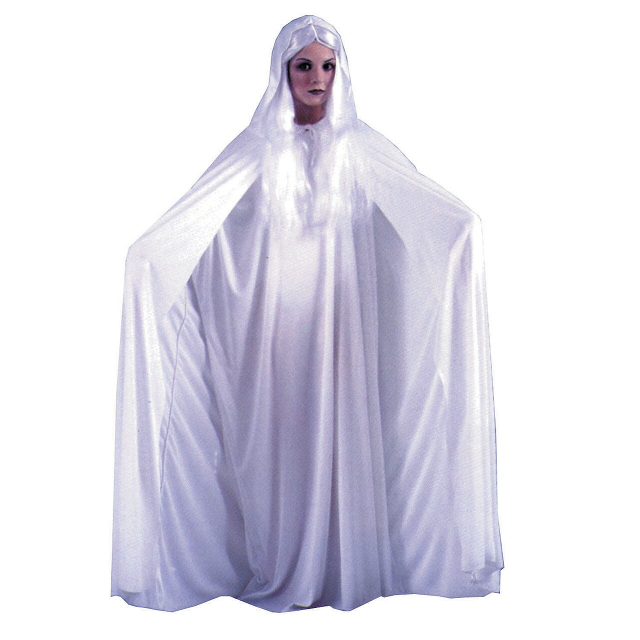 Gossamer Ghost Costume with White Robe Cape and Gloves, Haunted House Events